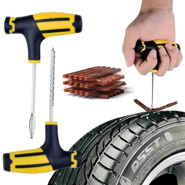 23pcs/42pcs Car Tire Repair Kit, Puncture Plug Tools Tyre Puncture Emergency For Tire Strips Stirring Glue Repair Tool Kit - Image 2