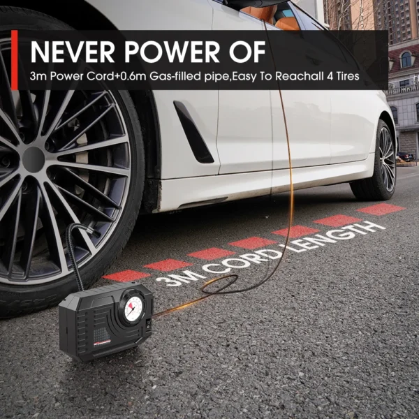 CARSUN Mini Air Pump Tire Inflator Car Electric Mini 20L/Min Portable Air Compressor For Car Motorcycles Bicycle Inflatable - Image 3