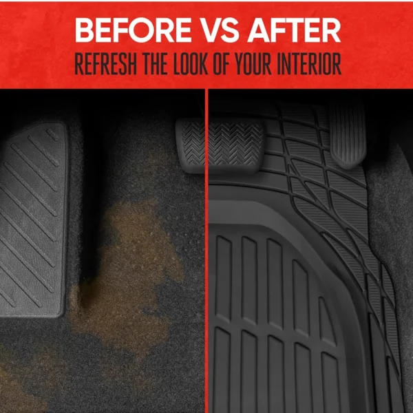 Car Floor Mats-Deep Dish Heavy Duty Rubber Floor Mats for Car SUV Truck & Van-All Weather Protection, Universal Trim to Fit - Image 6