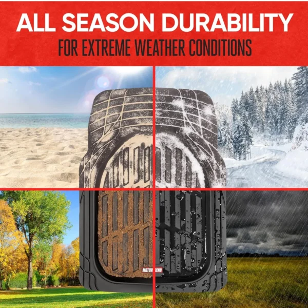 Car Floor Mats-Deep Dish Heavy Duty Rubber Floor Mats for Car SUV Truck & Van-All Weather Protection, Universal Trim to Fit - Image 4