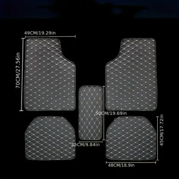 5 pcs Waterproof Leather Car Floor Mats Universal Auto Foot Pad Protector Automobile Interior Carpet Accessories Interior - Image 5