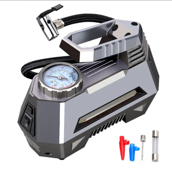 Portable Air Compressor Tire Inflator 150 Psi 12V DC Car Tire Pump With Digital/Pointer Pressure Gauge Auto Emergency Flashlight - Image 8