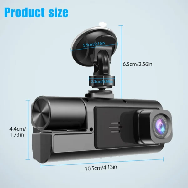Dash Camera for Cars Car Camera 1080P Video Recorder with 3 Channel Lens Auto Monitor Smart Accessories for Driver Trip - Image 6