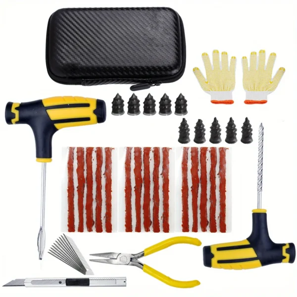 23pcs/42pcs Car Tire Repair Kit, Puncture Plug Tools Tyre Puncture Emergency For Tire Strips Stirring Glue Repair Tool Kit - Image 7