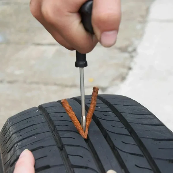 Puncture Repair Kit Car Tire Repair Tools Kit With Rubber Strips Tubeless Flat Tire Repair Tool For Cars Truck Motorcycle - Image 6