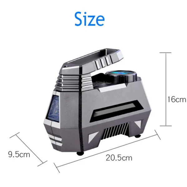 Portable Air Compressor Tire Inflator 150 Psi 12V DC Car Tire Pump With Digital/Pointer Pressure Gauge Auto Emergency Flashlight - Image 6