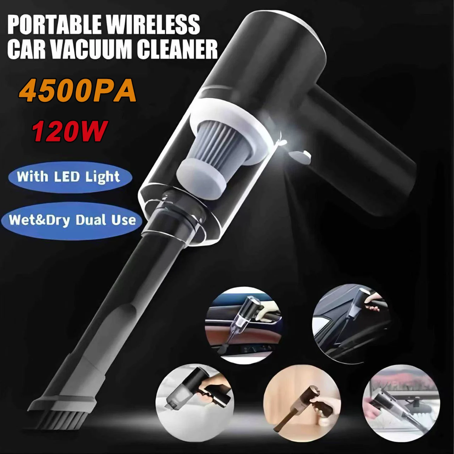 Compact USB Charging Car Vacuum Cleaner – High-Power, Fully Automatic for Car & Home