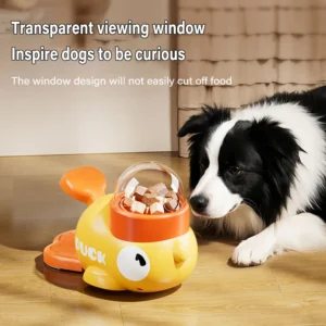 Alternative view of Intelligent Dog Automatic Feeder Cat Dog Puzzle Feeder Interactive Pet Food Treat Dispenser Cartoon Duck Design Anti-slip Pet