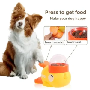 Alternative view of Automatic Dog Puzzle Feeder Interactive Toys Pet Food Treat Dispenser Cartoon Duck Design Anti-slip Pet Feeder for Dog Training