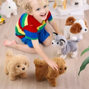 Baby Toy Dogs That Walks and Barks Tail Wagging Plush Interactive Electronic Pets Puppy Montessori Toys for Girls Toddlers Kids