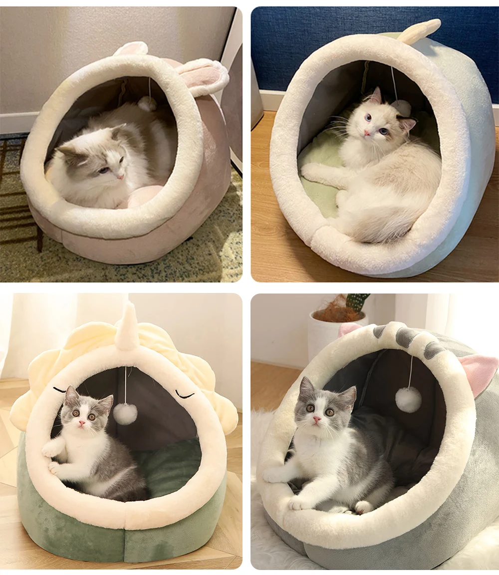 Deep Sleep Cat Bed Cartoon Pet Bed Foldable Removable Washable Pet Sleeping Bed for Small Dog Mat Bag Cave Cats Bed - Image 6