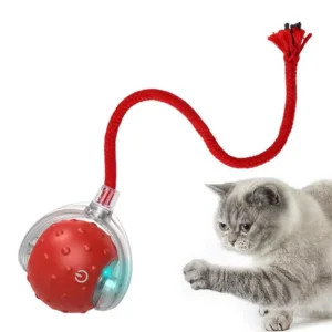 Cat Interactive Ball Toys Automatic Rolling Ball Faux Tail USB Charging Smart Pet Electric Toy Dog Cat Training Imitate Mice