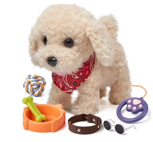 Electronic Plush Puppy Dog Toy Fun Interactive Toys Walks Barks Shake Tail Dress Up Realistic Stuffed Animal Dog Gift for Girls - Image 7