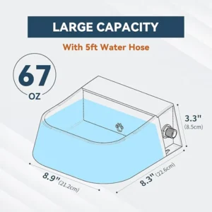 Alternative view of Dog Automatic Water Bowl Dispenser with 1.5m Water Hose 2L Outdoor Auto Fill Pet Water Dispenser for Animal Cat Chickens Rabbits