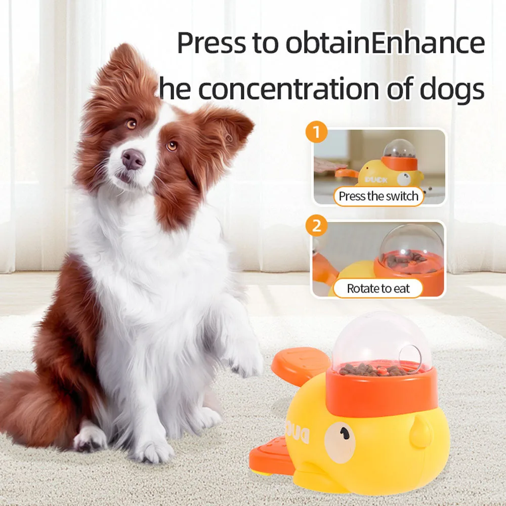 Intelligent Dog Automatic Feeder Cat Dog Puzzle Feeder Interactive Pet Food Treat Dispenser Cartoon Duck Design Anti-slip Pet - Image 3